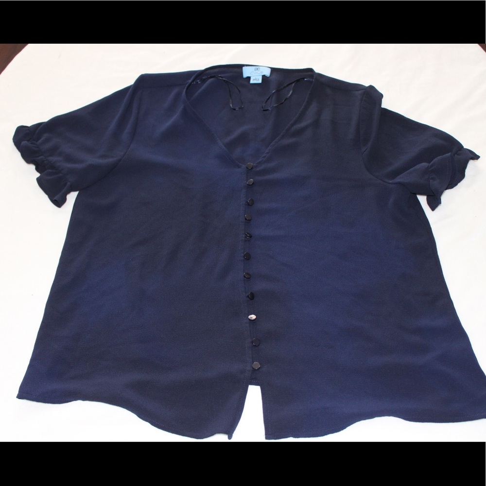 Cece Navy Blue Blouse size Large